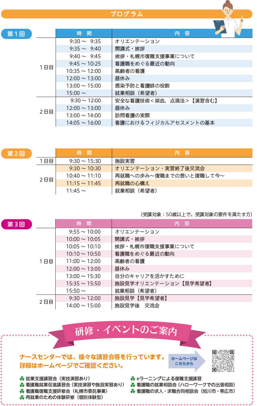 看護職復職支援研修会（札幌市委託事業）